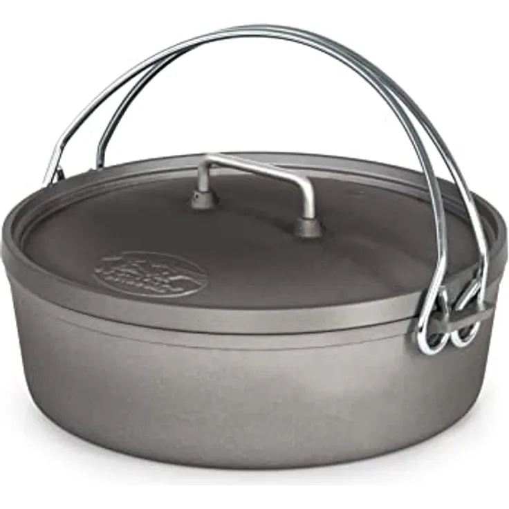 GSI Outdoors Feuertopf Hard Anodized Dutch Oven, Aluminium anodisiert, 50410, 1,9 L Fassungsvermögen, rostfrei, ideal zum Brot backen