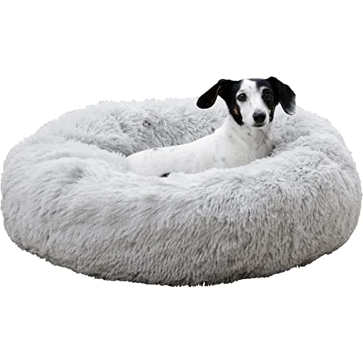 Kuschelbett Fluffy hellgrau, Ø60cmx18cm – Bild 2