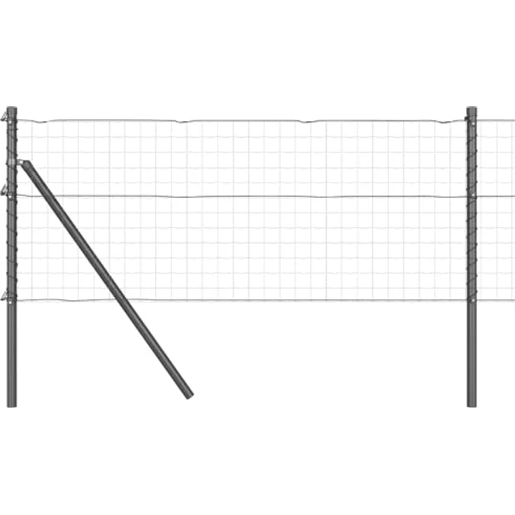vidaXL Zaunpfosten 7 Stück, zylindrisch, grau, Ø32 mm, 120 cm, galvanisierter Stahl – Bild 1