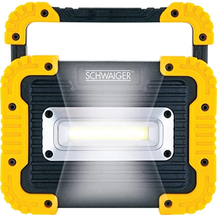 Schwaiger Multifunktionsstrahler, spritzwassergeschützt mit COB-LED, robust, Schwarz/Gelb – Bild 2