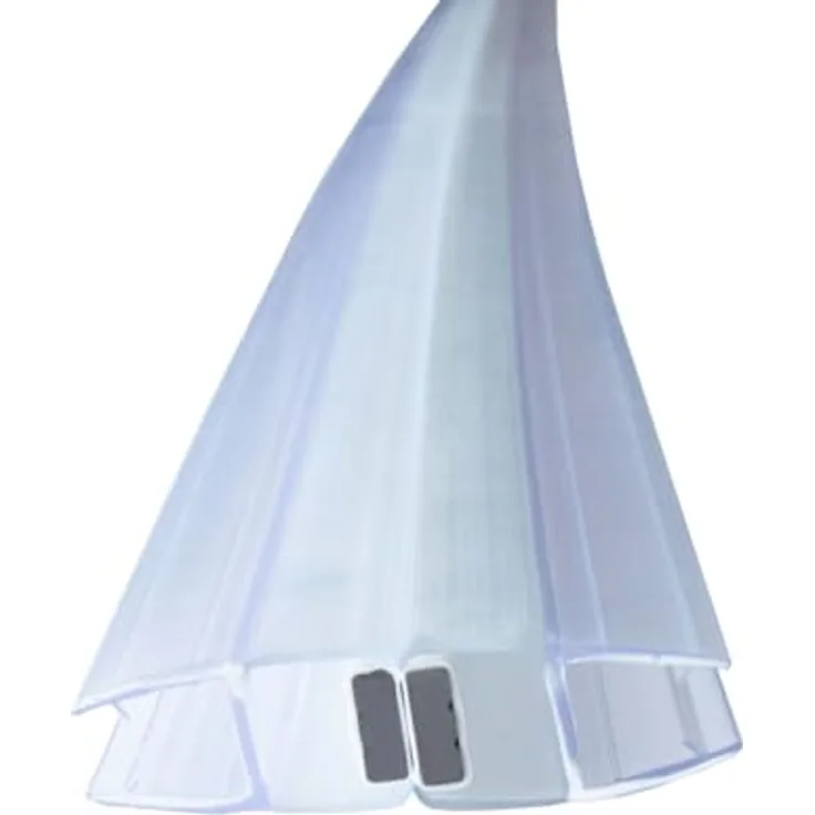 Bagnoxx Magnetdichtung Dusche 180° für 6mm Glas, 2m, transparent mit Magnetverschluss und schimmelbeständigem PVC