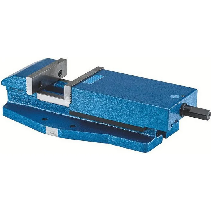 Röhm Maschinenschraubstock RS Größe 1, Backenbreite 92 mm, mechanisches Spannsystem mit Normalbacken und Handkurbel