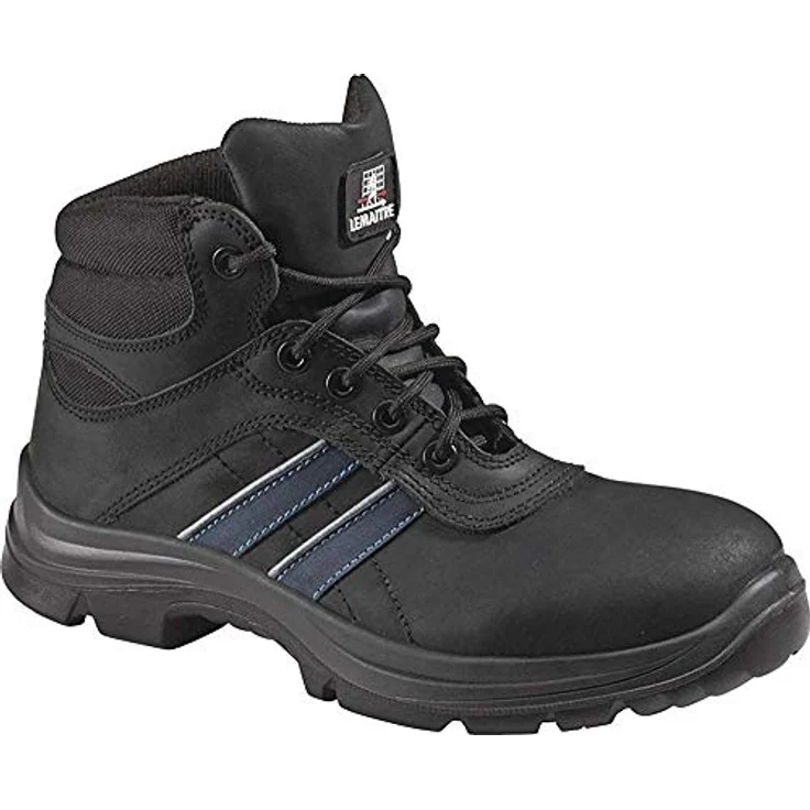 Lemaitre Andy High S3, Sicherheitsschuhe aus Büffelleder mit Stahlzehenkappe, Größe 42, schwarz/blau, rutschfeste Germax-PU/PU-Sohle – Bild 2