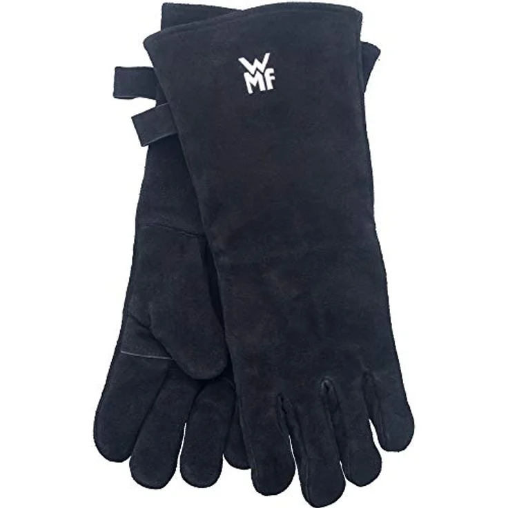WMF BBQ Grillhandschuhe 1 Paar, Leder, hitzebeständige Handschuhe, Ofenhandschuhe extra lang, praktische Größe (10-XL) – Bild 2