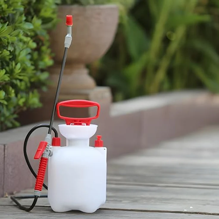 Retoo Drucksprüher 5 L Füllinhalt Gartenspritze Sprühgerät für den Pflanzenschutz Drucksprühgerät Universelle Sprühflasche für Essigsäure Wasser Dünger Verstellbare Düse Spiralschlauch - Preisvergleich – Bild 4