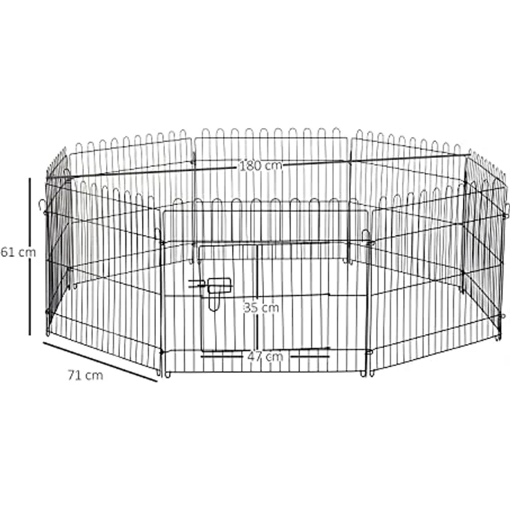 Pawhut® Welpenauslauf Welpenzaun Laufstall Freilaufgehege Welpengitter Maße: 71x61cm – Bild 3