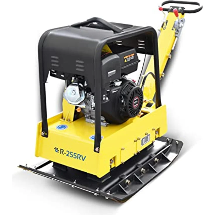 BAMATO Rüttelplatte R-255RV mit Vor- und Rücklauf, max. 3750 vpm, inkl. Gummimatte und Fahrwerk – Bild 2