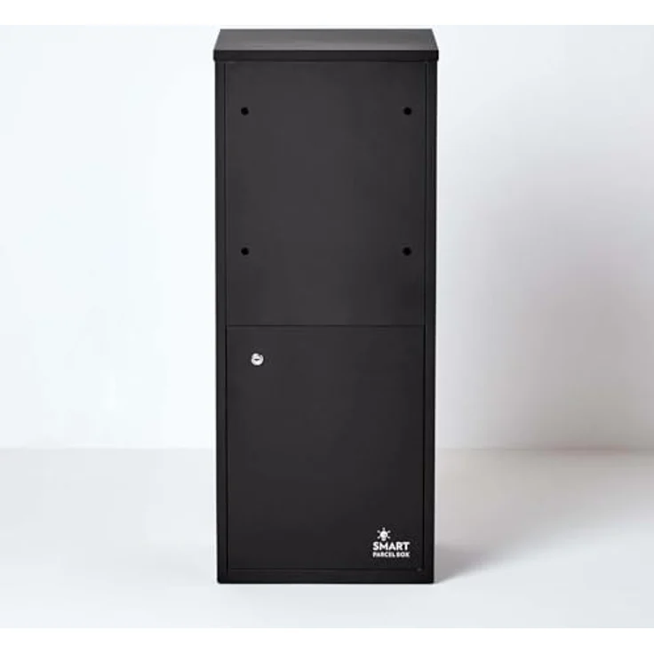 Smart Parcel Box L schwarz 42x39x103 cm, Paketbriefkasten mit Rückholsperre, für sichere Paketaufbewahrung, Entnahme vorne & hinten – Bild 5