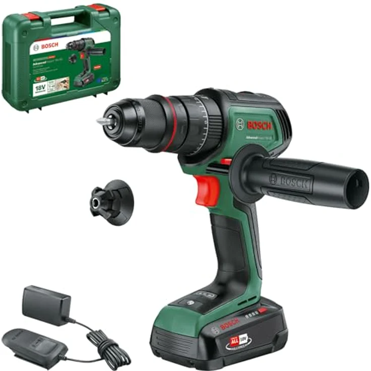 Bosch Akku-Schlagbohrschrauber AdvancedImpact 18V-80 QuickSnap, zum Schlagbohren und Schrauben, bürstenloser Motor, 82 Nm, 13-mm-Metallbohrfutter, inkl. Akku und Ladegerät - Preisvergleich – Bild 1