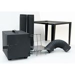 QLS Handels Räuchereiset - Gartenräuchereiset - Räucherofen - Schwarz - Stahl - Holz - 13 kg - 51 x 40 x 25 cm - Feuerstelle mit Luftzug- und Rauchflussregelung