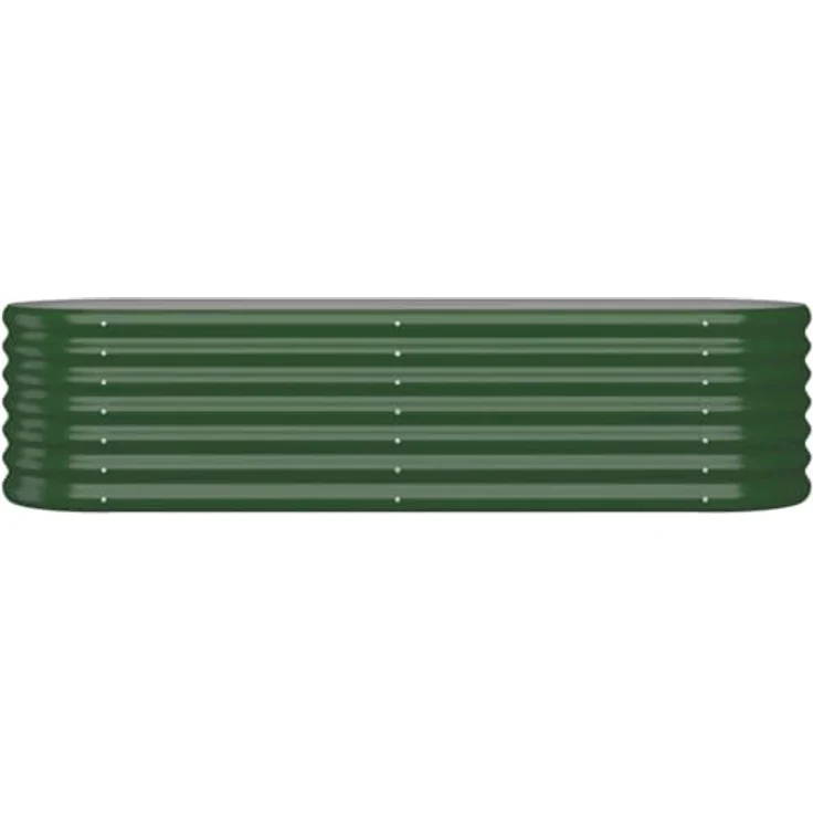 vidaXL Hochbeet, Wetterfestes Hochbeet für Garten Balkon Terrasse, Kräuterhochbeet zum Selber Bauen, Pflanzkasten aus Metall, Pulverbeschichteter Stahl Grün – Bild 3