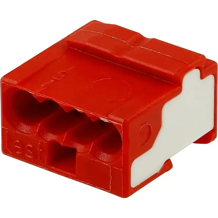 Wago Steckklemme Micro 243-804, 4 Klemmstellen für eindrähtige Leiter, Querschnitt 0,6 mm² - 0,8 mm², 10 Stk.
