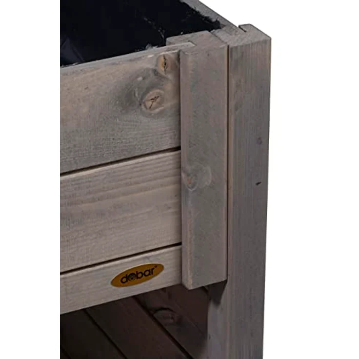 dobar® 56187e Mährobotergarage mit Pflanzkasten | Rasenroboter Unterstand Massivholz | Rasenmäher Garage | Automower Überdachung | Mähroboter Carport | 79 x 73 x 56 cm | Grau – Bild 4