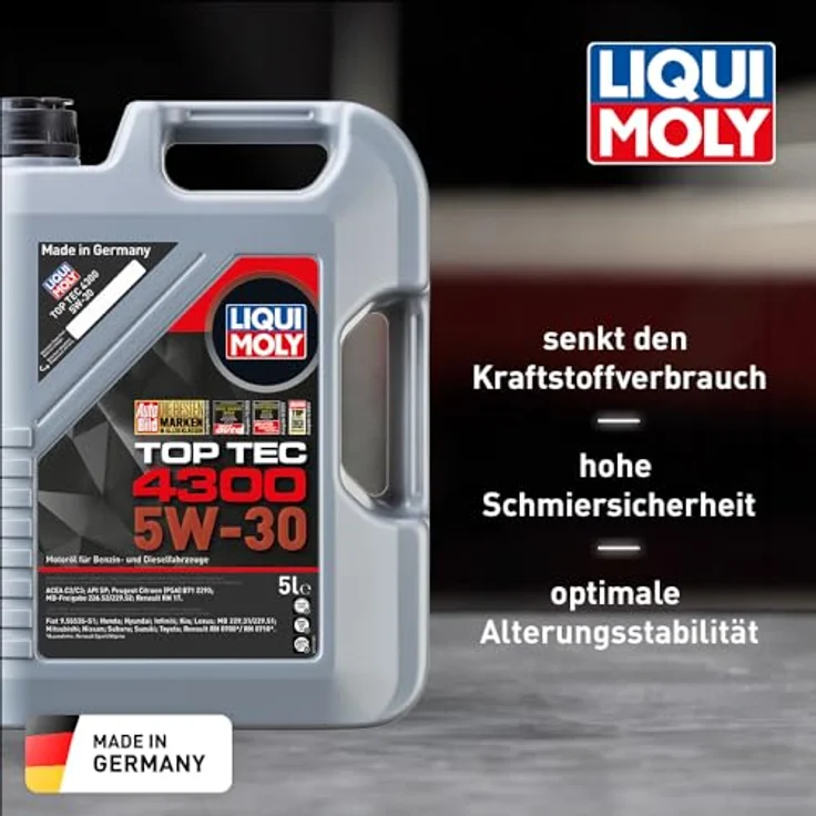 LIQUI MOLY 3741 Motoröl Top Tec 4300 5W-30 Motorenöl Leichtlauf Motor Öl 5 Liter – Bild 2