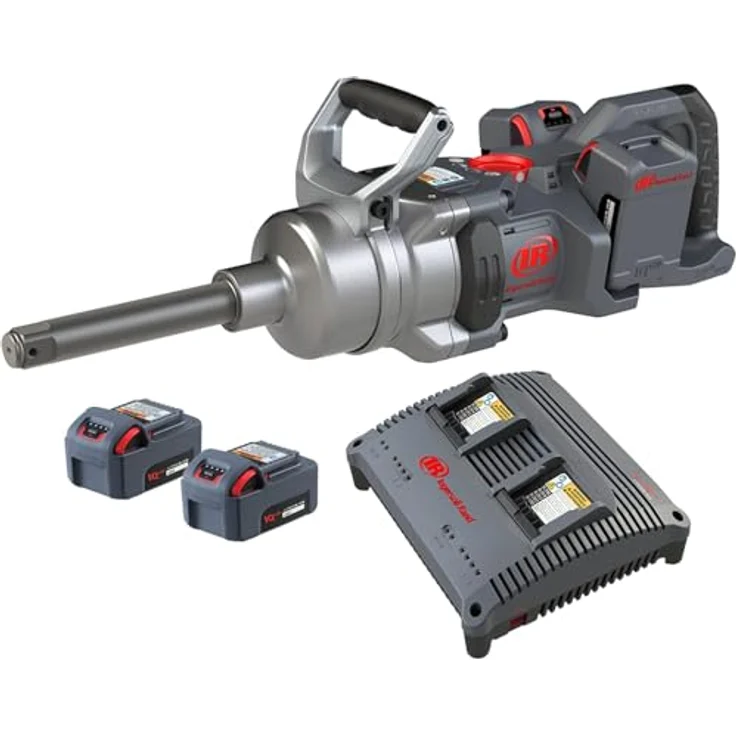 Ingersoll-Rand W9691-K4E-EU, 1" 20 V SCHLAGWERKZEUG Langer Amboss Kit mit (4) 5,0 Ah Li-Ion Akkus und Zweifach-Ladegerät, kabelloser Schlagschrauber mit 4000 Nm Losbrechmoment – Bild 1