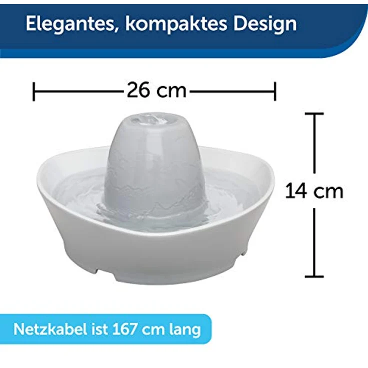 PetSafe Keramik-Trinkbrunnen Streamside, Für Katzen und kleine Hunde geeignet, Leiser Betrieb, 1,8 L Wasserkapazität – Bild 5