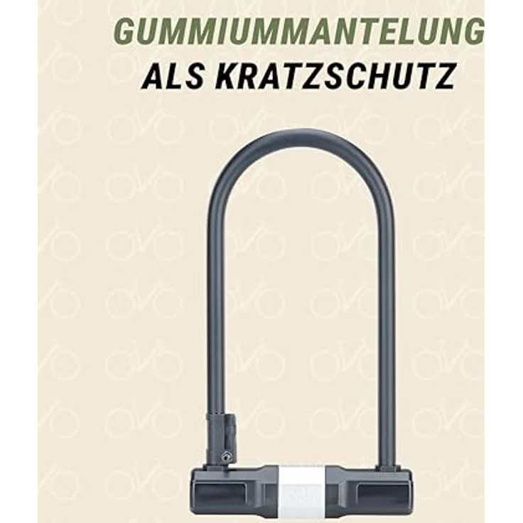 Prophete Bügelschloss, 12 mm starkes Schloss mit Gummiummantelung und Rahmenhalterung, schwarz – Bild 3