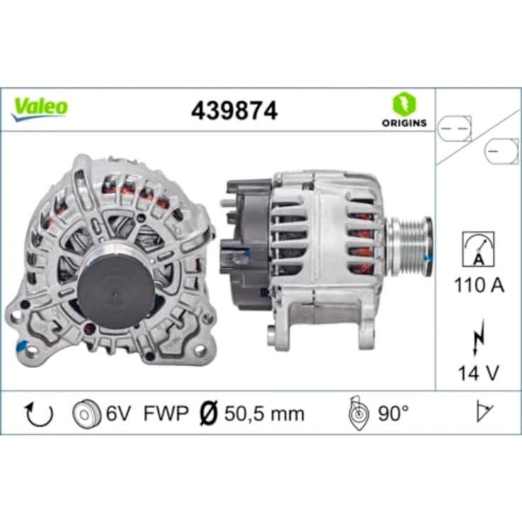 VALEO 439874 Lichtmaschine Generator LiMa 110A 14V für VW Golf VII, Golf VII Variant, TIGUAN, SKODA, hohe Energieeffizienz und einfache Installation – Bild 4
