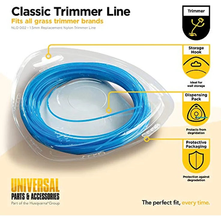 Universal Trimmerfaden Nylon 1.5mmx15m, NLO002: Ersatzfaden für Rasentrimmer, Länge 15 m, Faden-Ø 1.5 mm, reißfestes Nylon (Artikel-Nr. 00057-76.163.02) – Bild 4