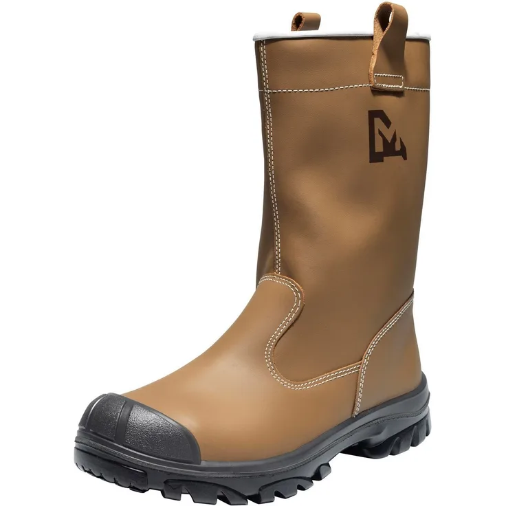 Emma Forge Air Low S1 ESD FO SR Sicherheitsschuh mit Fell gefüttert, Vollnarbenleder, wasserabweisend, braun