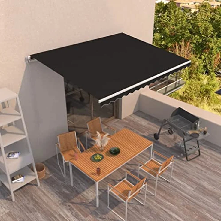 vidaXL Gelenkarmmarkise Einziehbar 400x350 cm Anthrazit – Bild 3