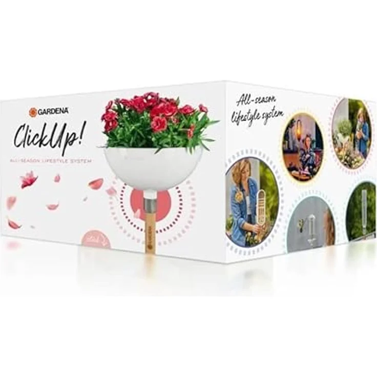 Gardena ClickUp! Pflanzschale: Großes Pflanzgefäß für Frühlings- und Sommerpflanzen, 25 cm, frostsicher, sichere Bodenfixierung, Weiss (11320-20) – Bild 3
