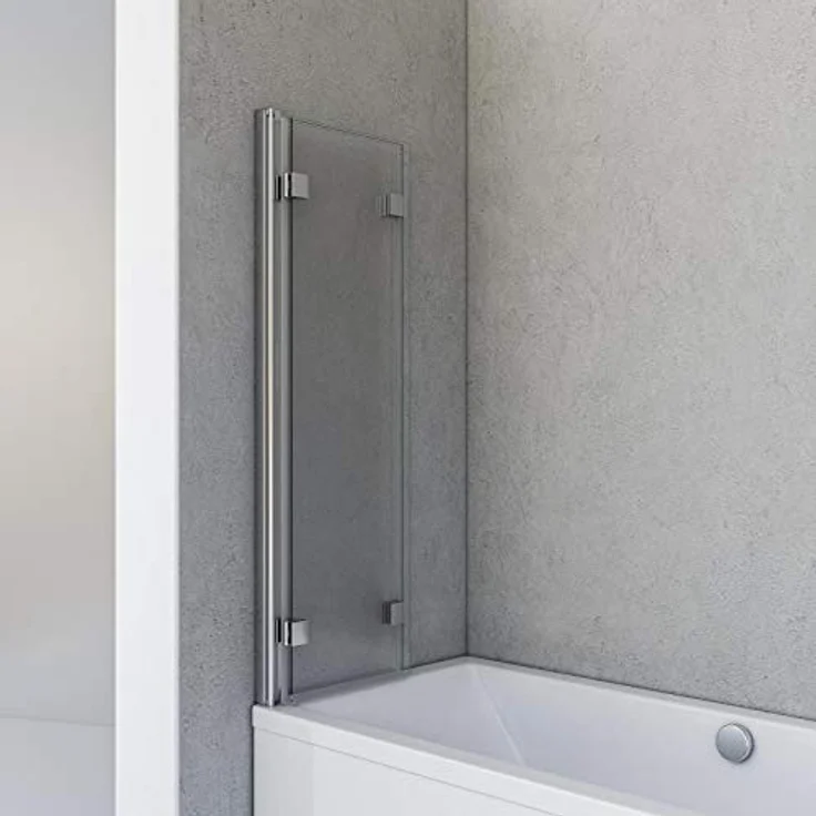 Schulte Badewannenfaltwand Valet, 5 mm Sicherheitsglas, 3-tlg, BxH: 130 x 142 cm, eckige Scharniere, Chromoptik – Bild 3