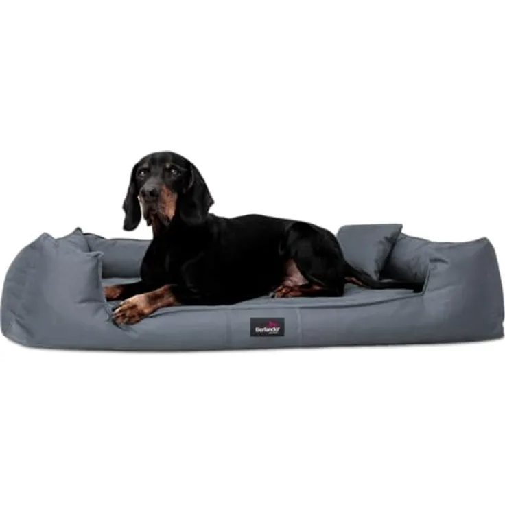 tierlando Orthopädisches Hundebett Goofy inkl. Matratzenschoner für große Hunde Polyester Waschbar Hundesofa XL XXL XXXL L+ 110cm Grau