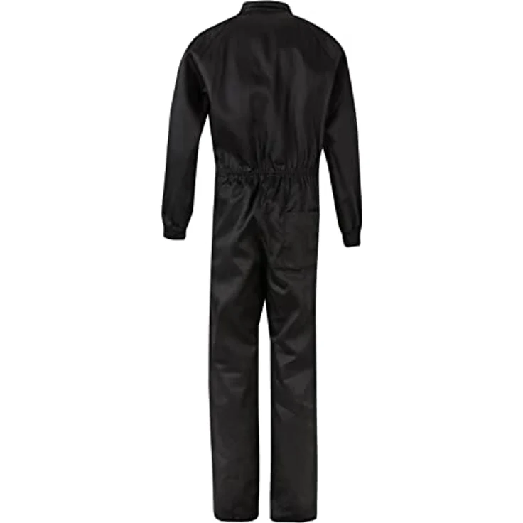 VELILLA 214, Italienischer Overall mit asymmetrischem Mittelverschluss, schwarz, Größe 56, fünf Taschen und elastischem Bund – Bild 4
