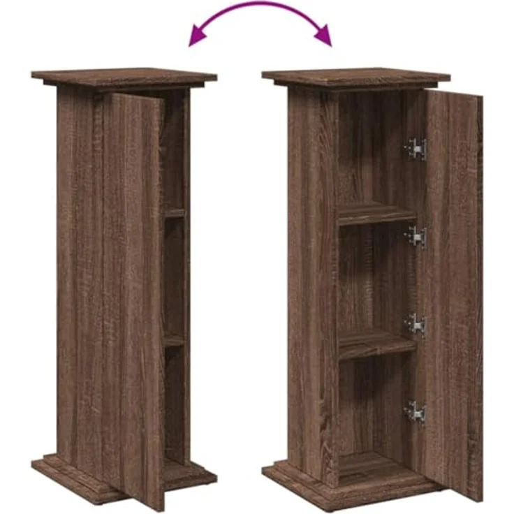 vidaXL Blumenständer Postament mit Stauraum Eichen-Optik 31x30x90 cm Spanplat – Bild 5