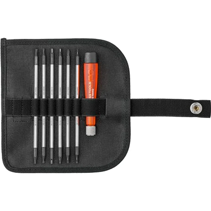 PB Swiss Tools Mini Schraubendreher Set PB 513 | 100% Swiss Made, 6-teilig mit Duplex-Wechselklingen, Torx, Kreuzschlitz, Schlitz, Innensechskant in kompakter Kunstleder Rolltasche – Bild 1