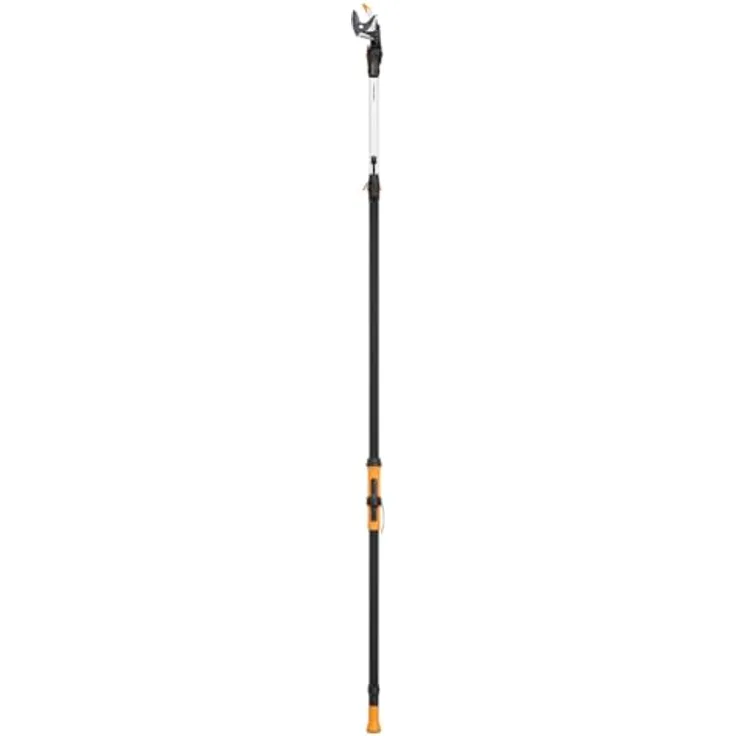 Fiskars X-Series DualAction Schneidgiraffe UPX96, 2-in-1-Modus, teleskopierbar bis 6 m, 230° drehbarer Kopf, eignet sich für Äste bis Ø 32 mm, Schwarz/Orange, 1084164