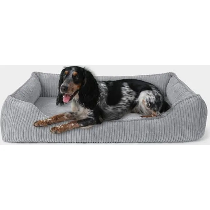 PAW WOW Anton Hundebett | Orthopädisches Hundebett für kleine, mittelgroße und große Hunde | Grau, 100x70cm
