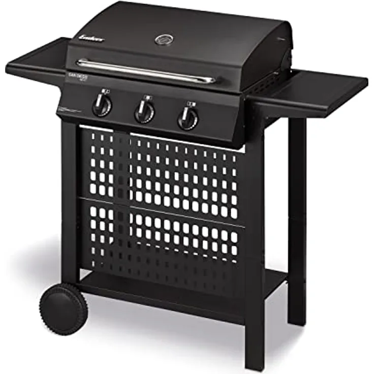 Enders Gasgrill SAN DIEGO NEXT 3, Gasgrill 3 Brenner aus Edelstahl, mit Grillthermometer, kleiner Gasgrill Camping, Edelstahlrost, Balkon Gas Grill, Camping Grill,Gasgrill,stabile Seitenablagen#80166