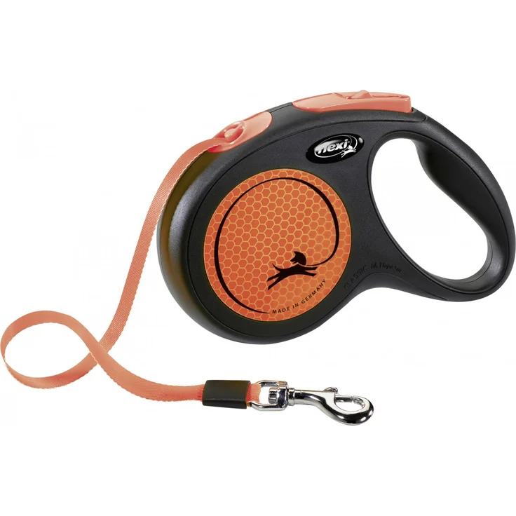 Flexi NEW NEON neon-orange Gurt 5 m