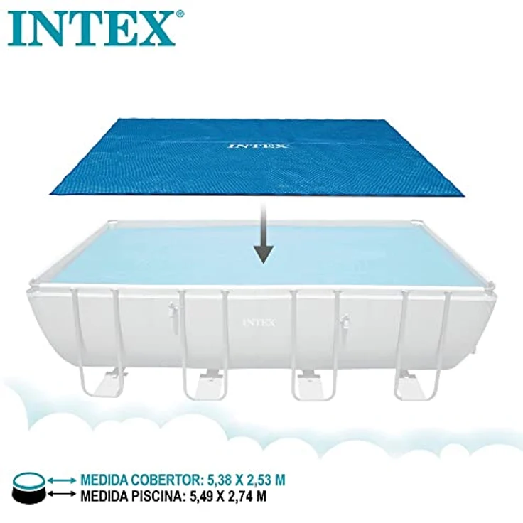 Intex 28016 - Solarabdeckplane 549 x 274 cm - Solarabdeckung Solarplane Solarfolie für eckige Pools – Bild 4