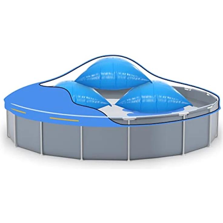 Höfer Chemie Pool Winter Luftkissen, 122 x 122 x 55 cm, robuste PVC-Konstruktion für Salzwasser- und Süßwasserbecken, blau – Bild 7