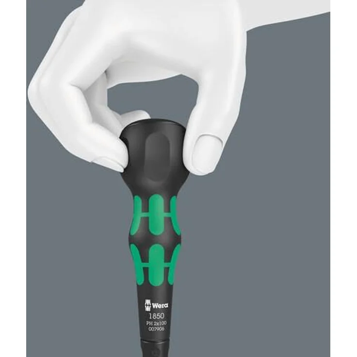 Wera Schraubendreher 1850 PH 2, Kreuzschlitz mit 120 mm Klingenlänge, Kraftform Ball-Grip mit Abrollschutz, Lasertip-Spitze – Bild 7