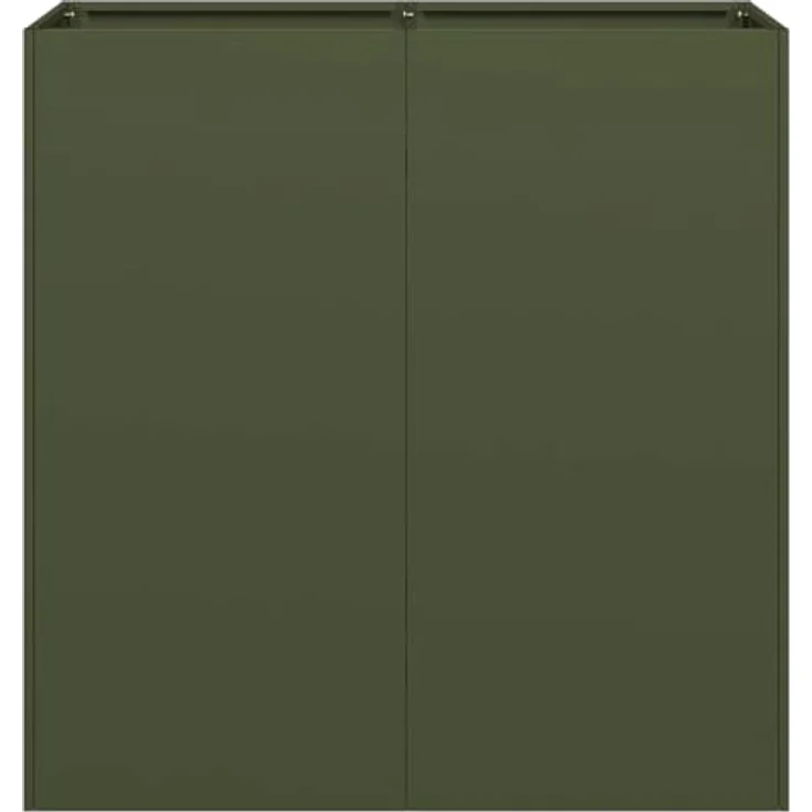 vidaXL Pflanzkübel Olivgrün 80x40x80 cm Kaltgewalzter Stahl, Garten-Garten-Pflanzkübel, Hochbeet – Bild 5