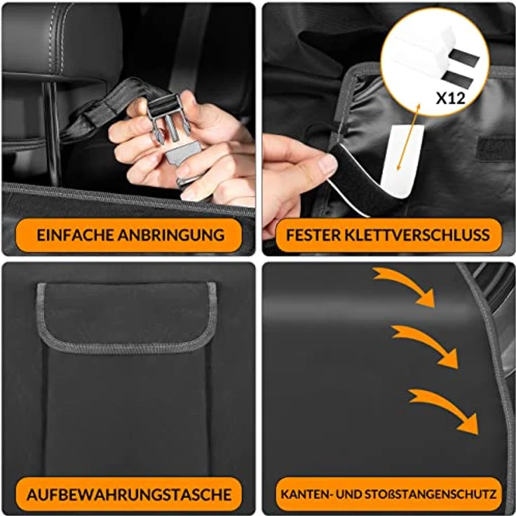 Kingsleeve® Kofferraumschutz Universal 600D Oxford Wasserabweisend Kratzfest Ladekantenschutz Pflegeleicht Schondecke Kofferraummatte Hund, Schwarz – Bild 2
