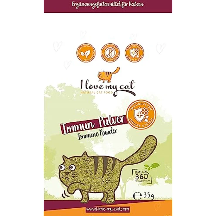 I Love My Cat Nahrungsergänzungsmittel für Katzen mit Sorgfältig Abgestimmte Zusammensetzung Von Tierärzten Entwickelte Rezeptur Ohne Künstliche Zusatzstoffe Immun Pulver 35g – Bild 2