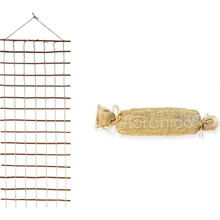 Floranica Rankhilfe Rankgitter für Kletterpflanzen Länge 150cm Breite 30cm Naturweide Ökologische Schnur und Jutesack Stütze für Rosen Kletterpflanzen Gemüse Reben – Bild 1