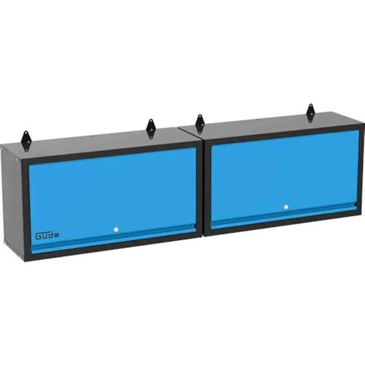 Güde Wandschrank GWS 2T XL, 2-türiger Werkzeugschrank mit gasdruckfedergestützten Türen und höhenverstellbaren Fachböden, pulverbeschichtet