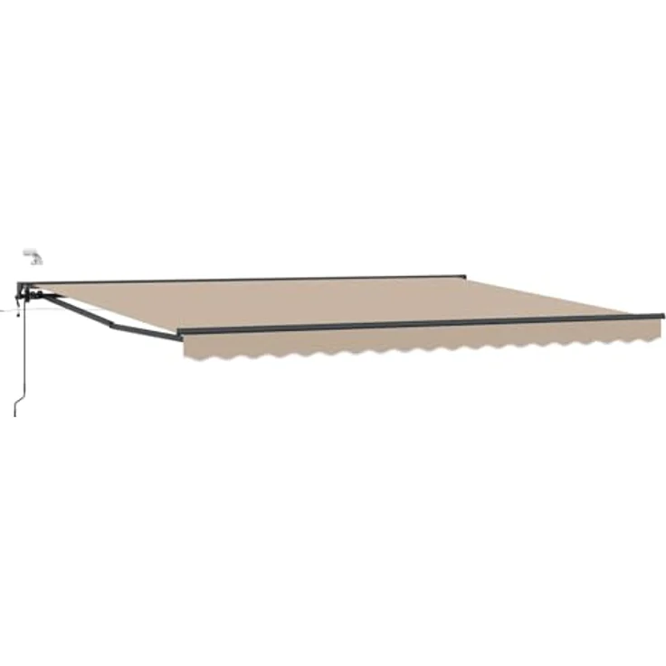 vidaXL Elektrische ausziehbare Markise, Beige 4 x 2 m, wetterfester Stoff, stabiler pulverbeschichteter Rahmen, Fernbedienung und manuelle Kurbel – Bild 1