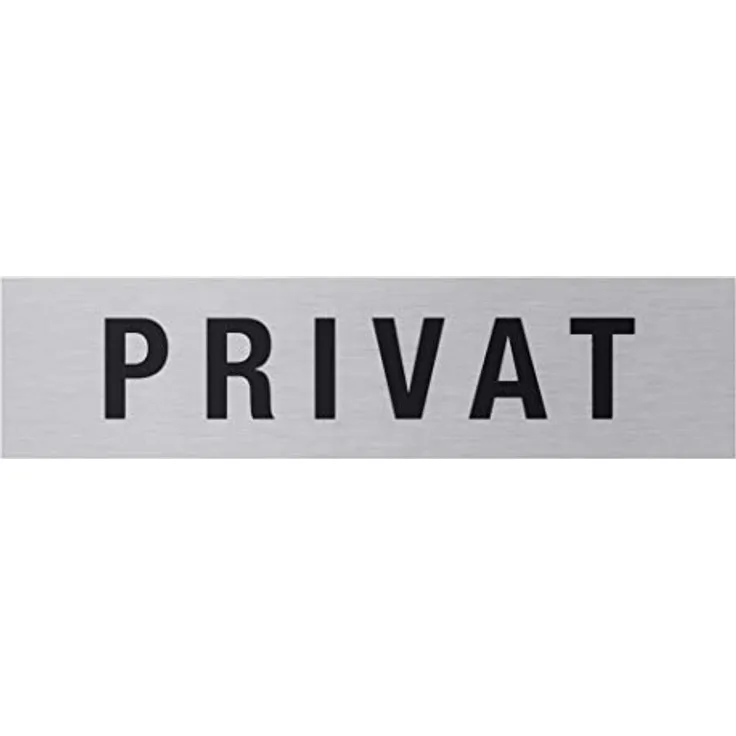 Metafranc Klebeschild "Privat" - 160 x 40 mm - Aus Aluminium - In moderner Edelstahl-Optik - Selbstklebende Rückseite / Beschilderung / Infoschild / Verbotsschild / Zutrittsverbot / 507040