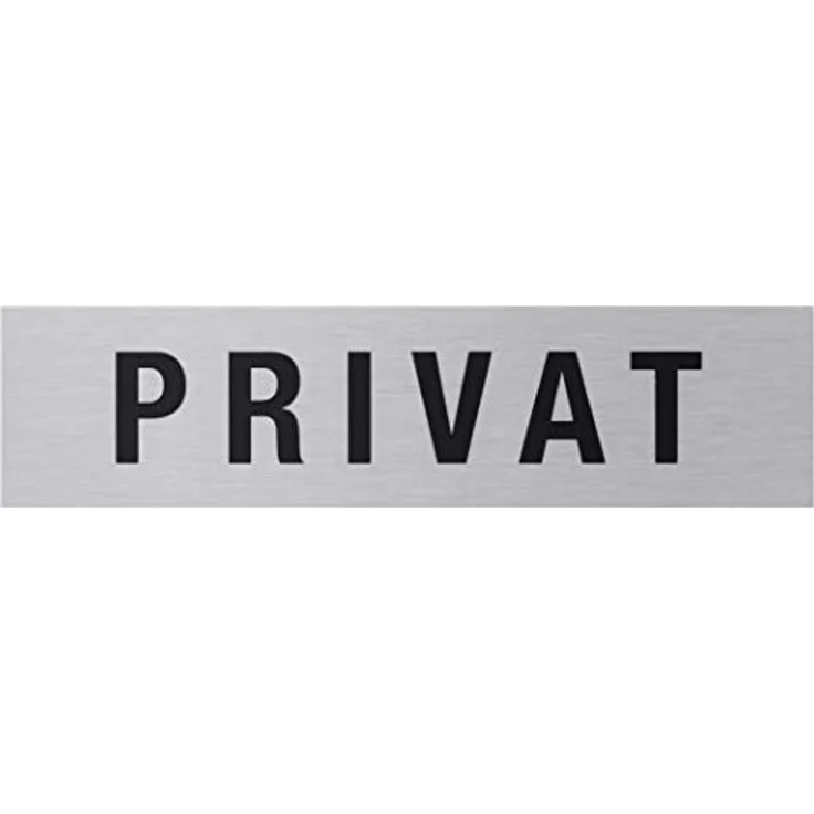 Metafranc Klebeschild "Privat" - 160 x 40 mm - Aus Aluminium - In moderner Edelstahl-Optik - Selbstklebende Rückseite / Beschilderung / Infoschild / Verbotsschild / Zutrittsverbot / 507040 – Bild 1