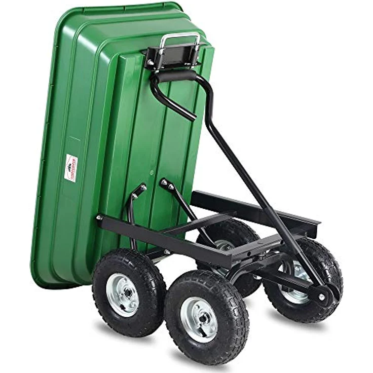 Gardebruk Gartenkarre 300 kg Kunststoff Kippfunktion Lenkachse Transportwagen Bollerwagen Muldenkipper Kippwagen – Bild 4
