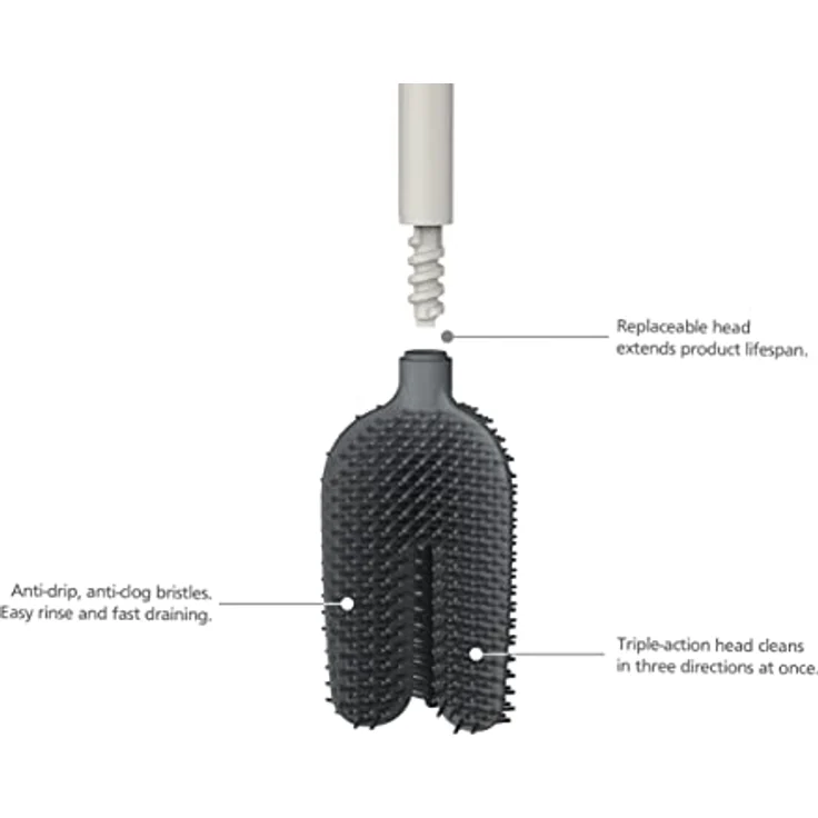 Joseph Joseph Flex 360- Ersatz-Toilettenbürstenköpfe mit Anti-Tropf-Funktion, Anti-Verstopfung und dreifacher Wirkung - 2er-Pack – Bild 2