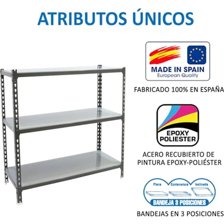 Simonrack Simonclick Plus Metallregal, 100 x 90 x 50 cm, 3 Böden, Traglast 180 kg pro Boden, höhenverstellbar, Anthrazit – Bild 6