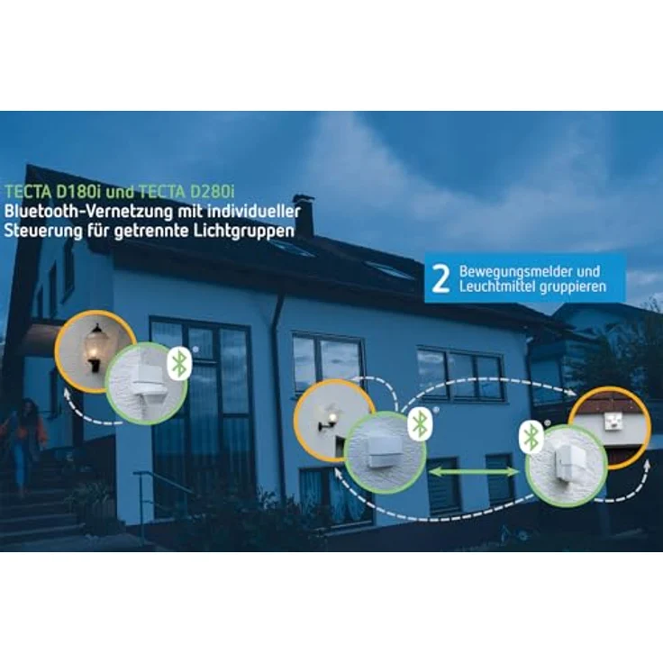 Theben TECTA D180i AN, Bewegungsmelder mit 180° Erfassungswinkel, 14 m Reichweite, App-Steuerung, Wandmontage – Bild 6